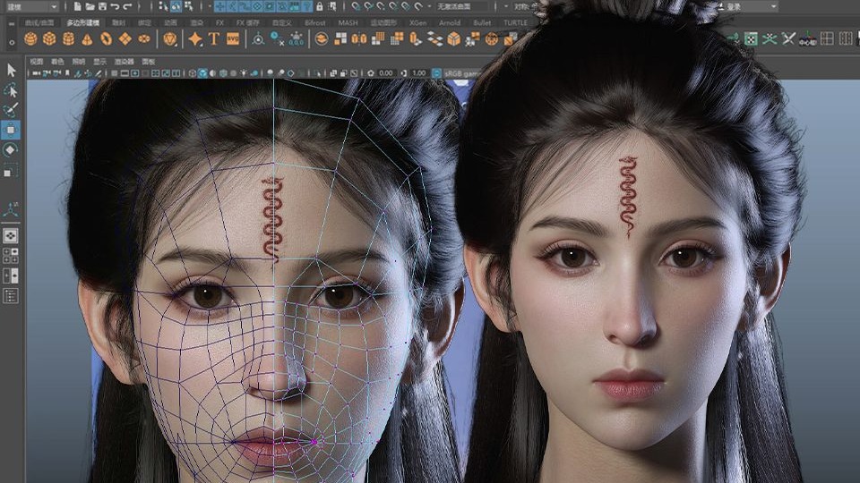 【Maya人物建模】从拉box开始制作写实女术士角色模型，maya次