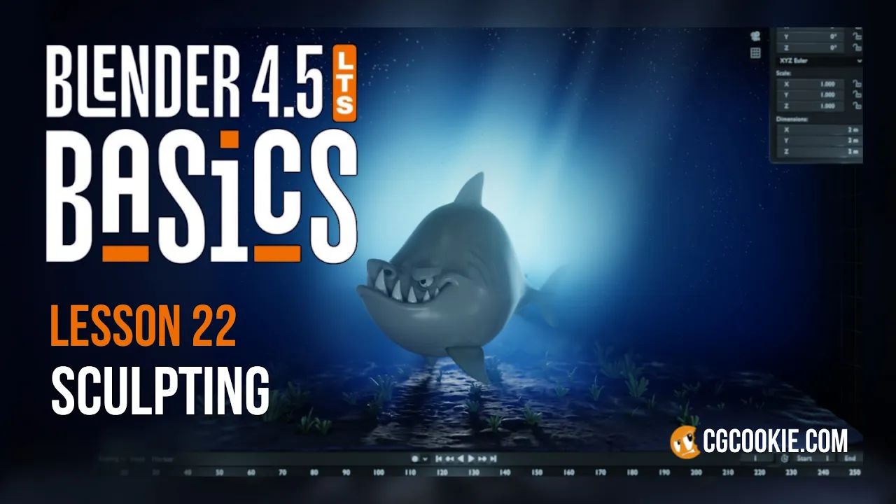 Blender 中的雕刻简介 - BLENDER 4.5 基础（第 22 部分）