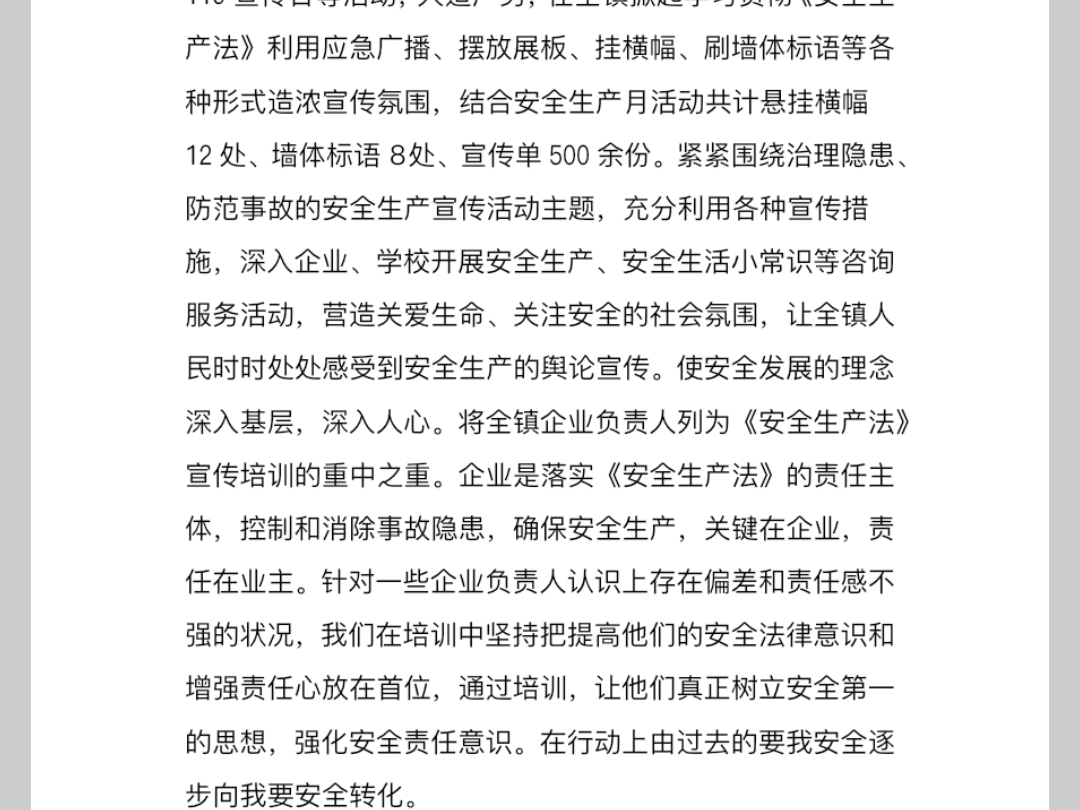 2024年X镇安全生产、消防安全、减灾救灾工作情况总结