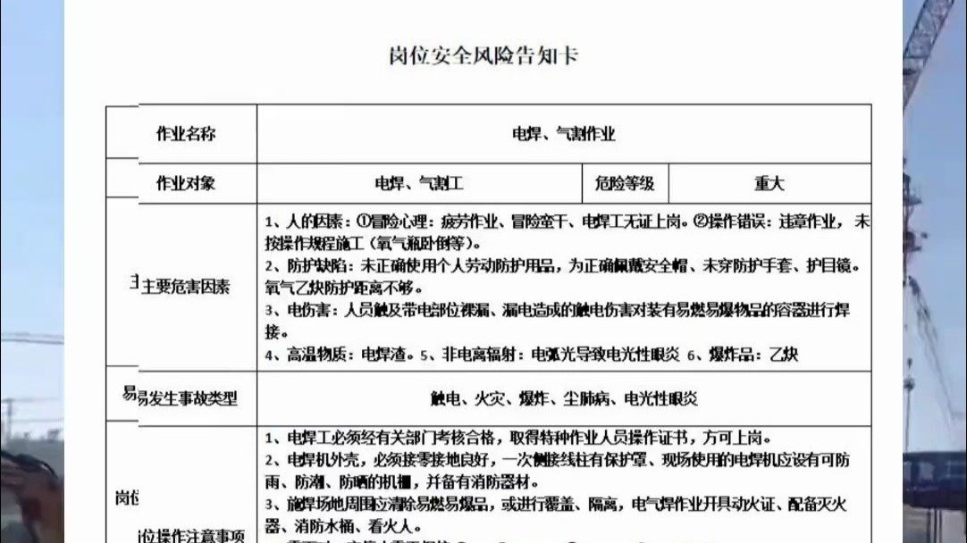新来的安全员真不是吃素的，看了他给的《岗位安全风险告知卡》