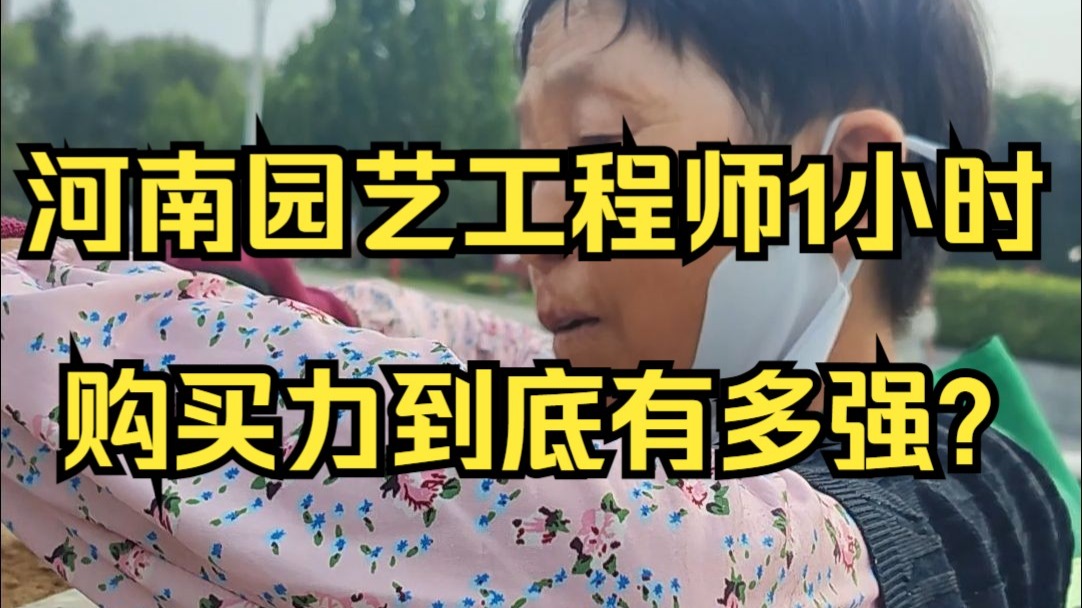 河南园艺工程师1小时，购买力到底有多强？