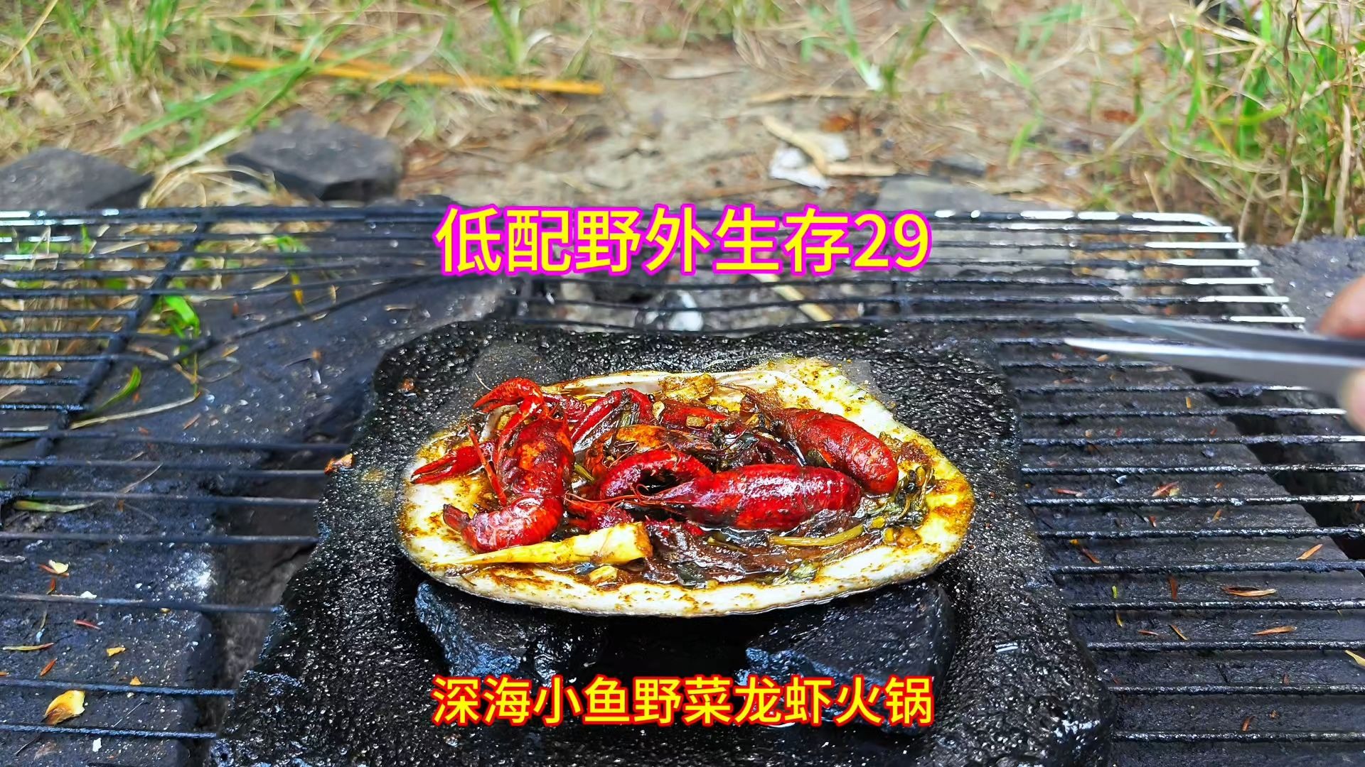 2块买了两包深海小鱼，再去野外生存寻找吃的煮小火锅，大吃一顿