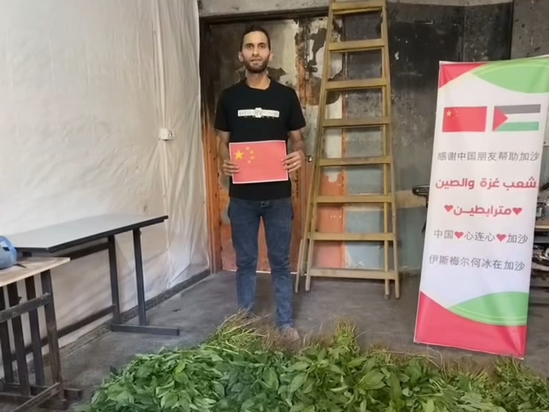 物资匮乏艰难买到蔬菜准备轰炸控制送给大家