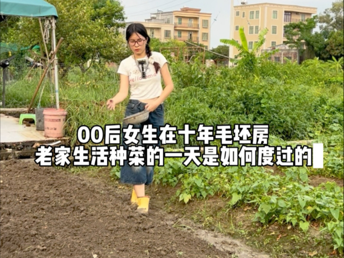 00 后女生在十年毛坯房老家生活种菜的一天是如何度过的