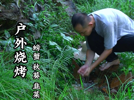 野炙甘泉涤尘心，抓螃蟹，采秋葵，石板上烤肉，韭菜，喝山泉水，人间至味