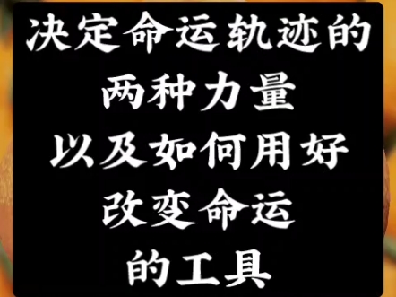 决定命运轨迹的两种力量