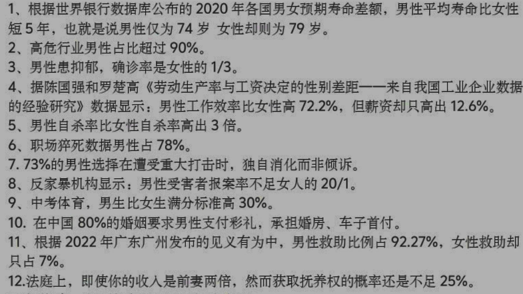 “男性有性别红利？”来看看全面数据