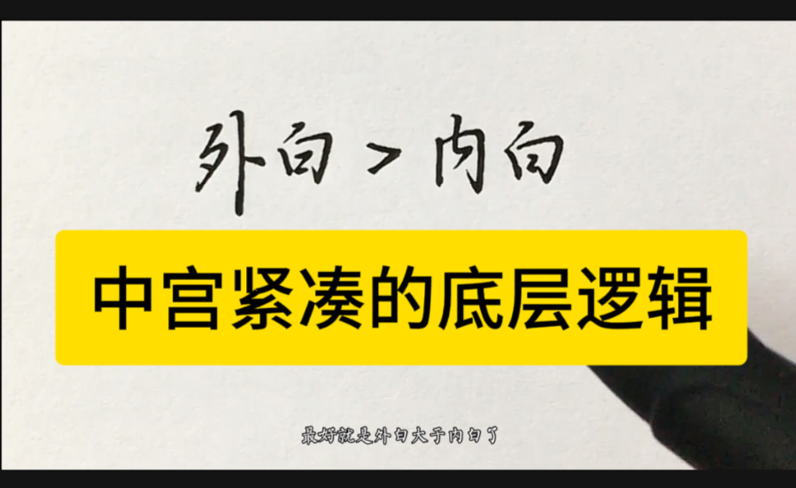 一招解决字没精神，收紧中宫就是控制空白硬笔