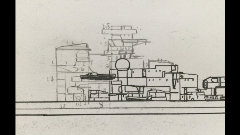 换一种简单的方式教你画一艘俾斯麦号战列舰【绘画教程】