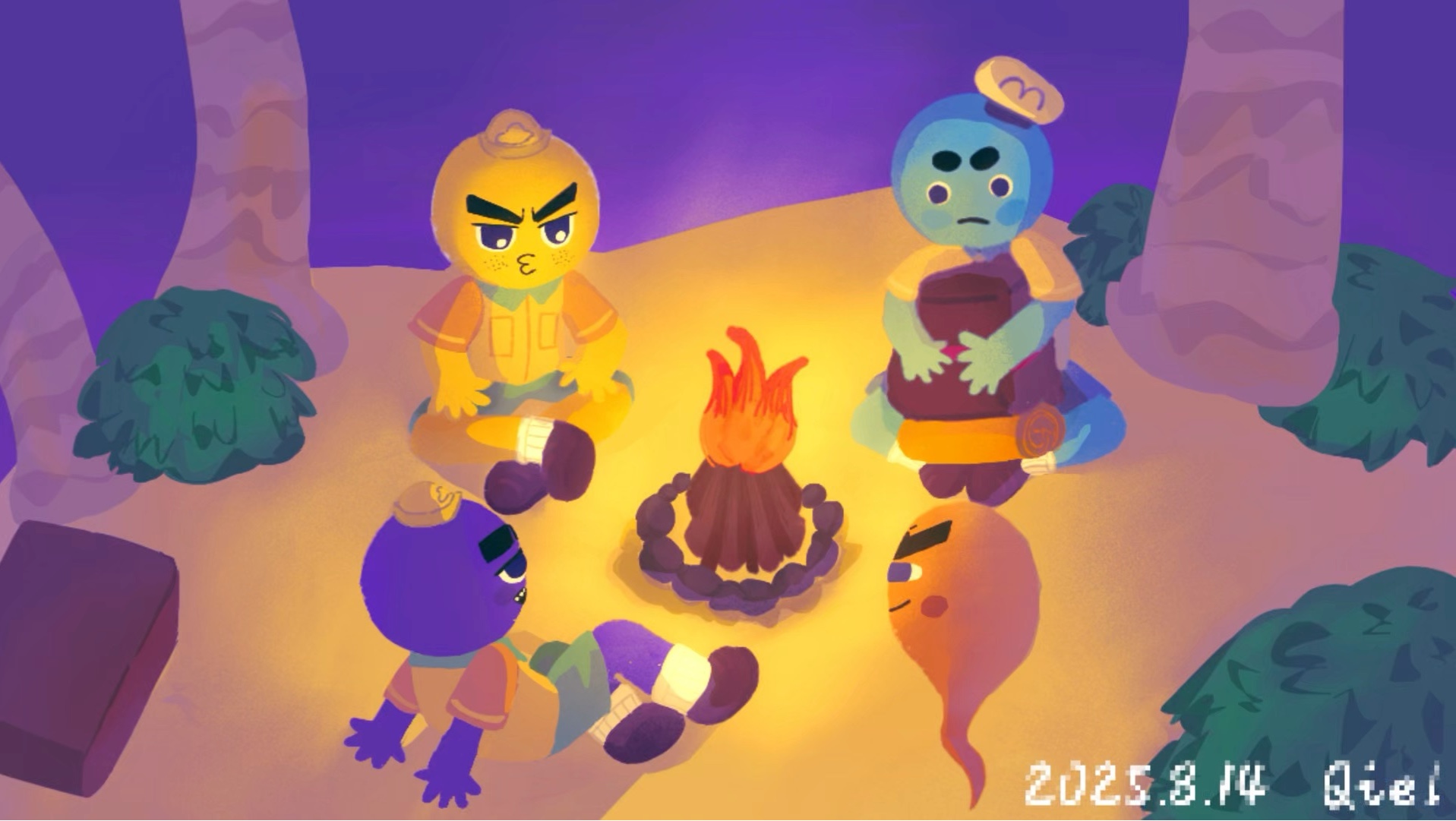 累了就和潮t一起烤火吧