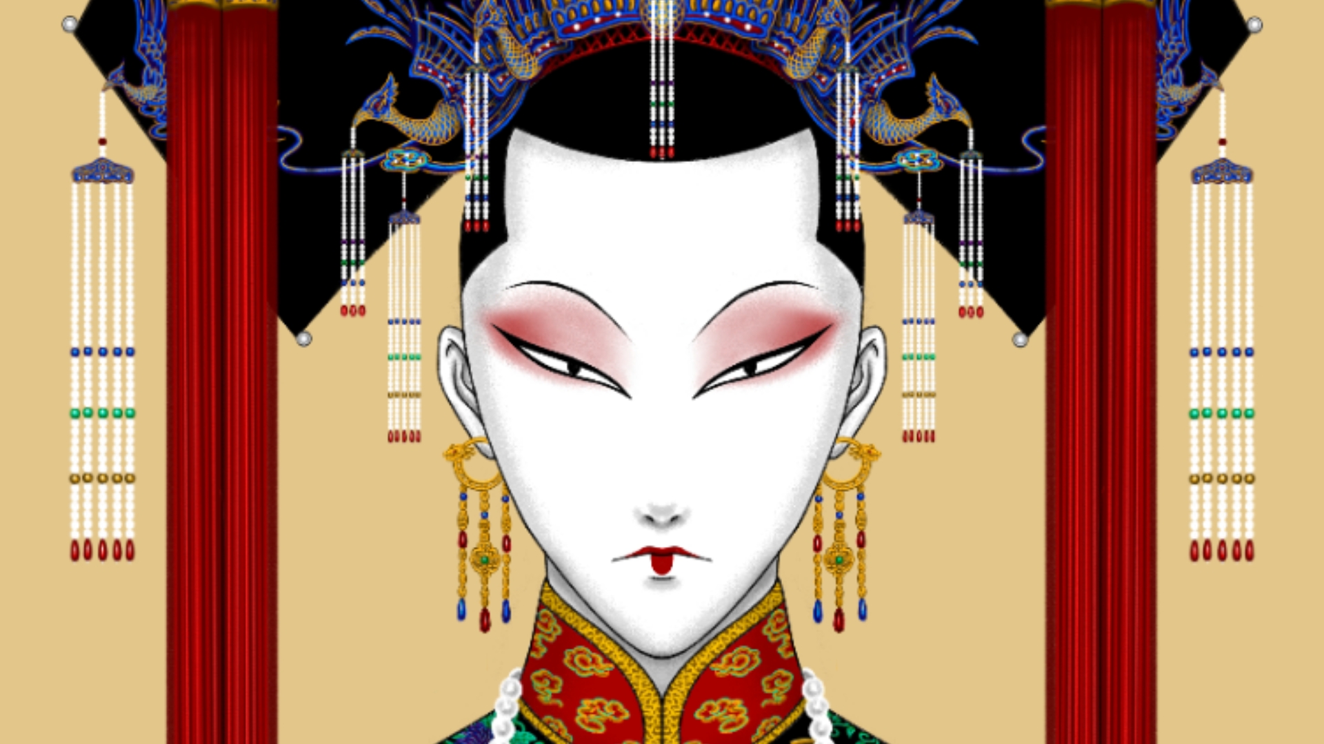 晚清/民国旗女绘画过程