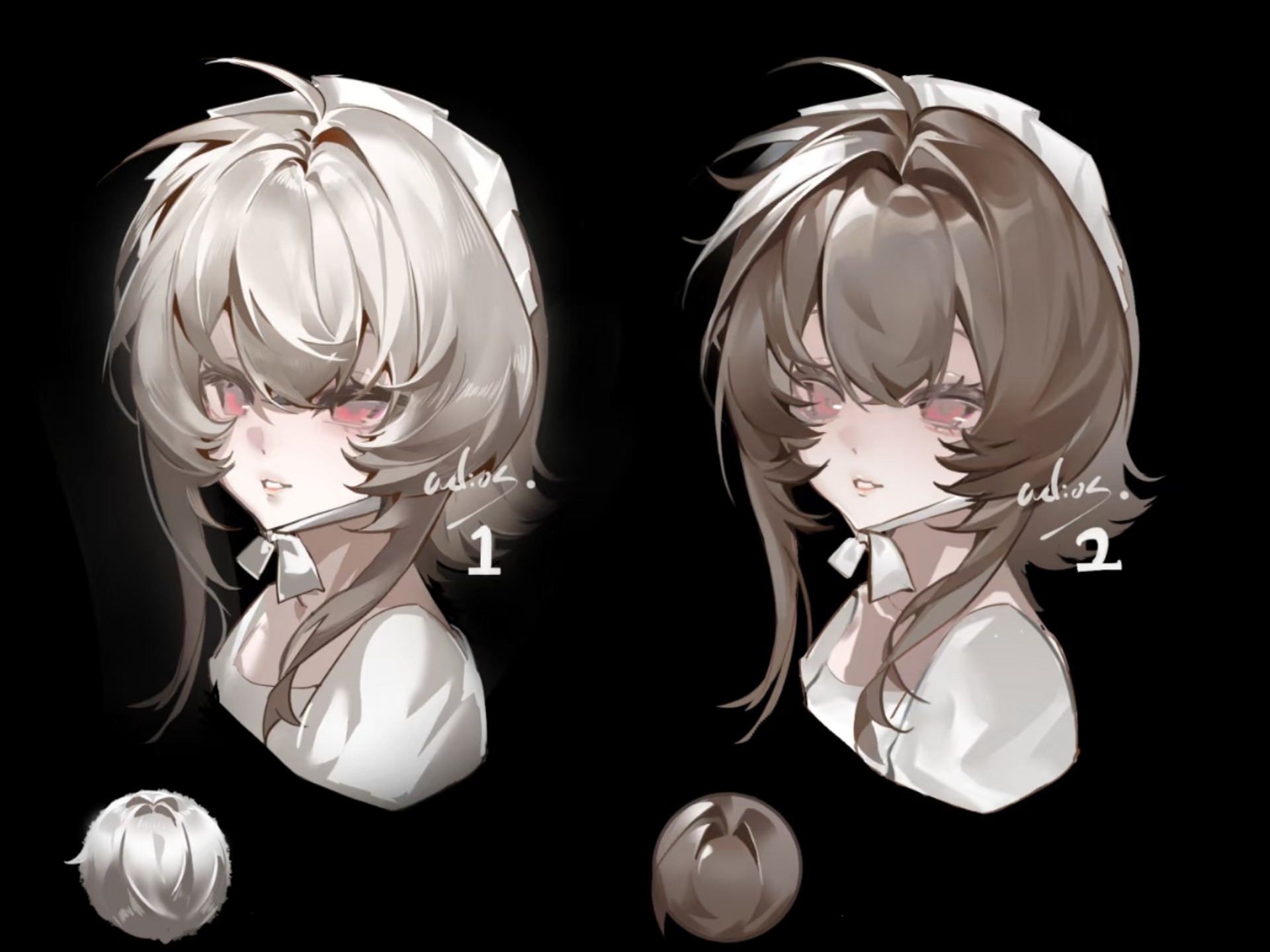 【绘画记录】四种头发塑造练习