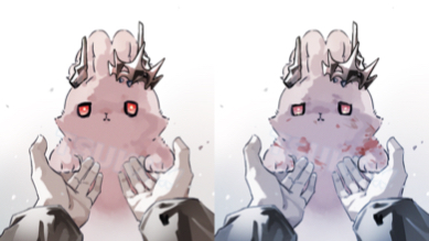 【明日方舟】和巴别塔小特兔兔握手手（自己刀自己）【绘画过程】