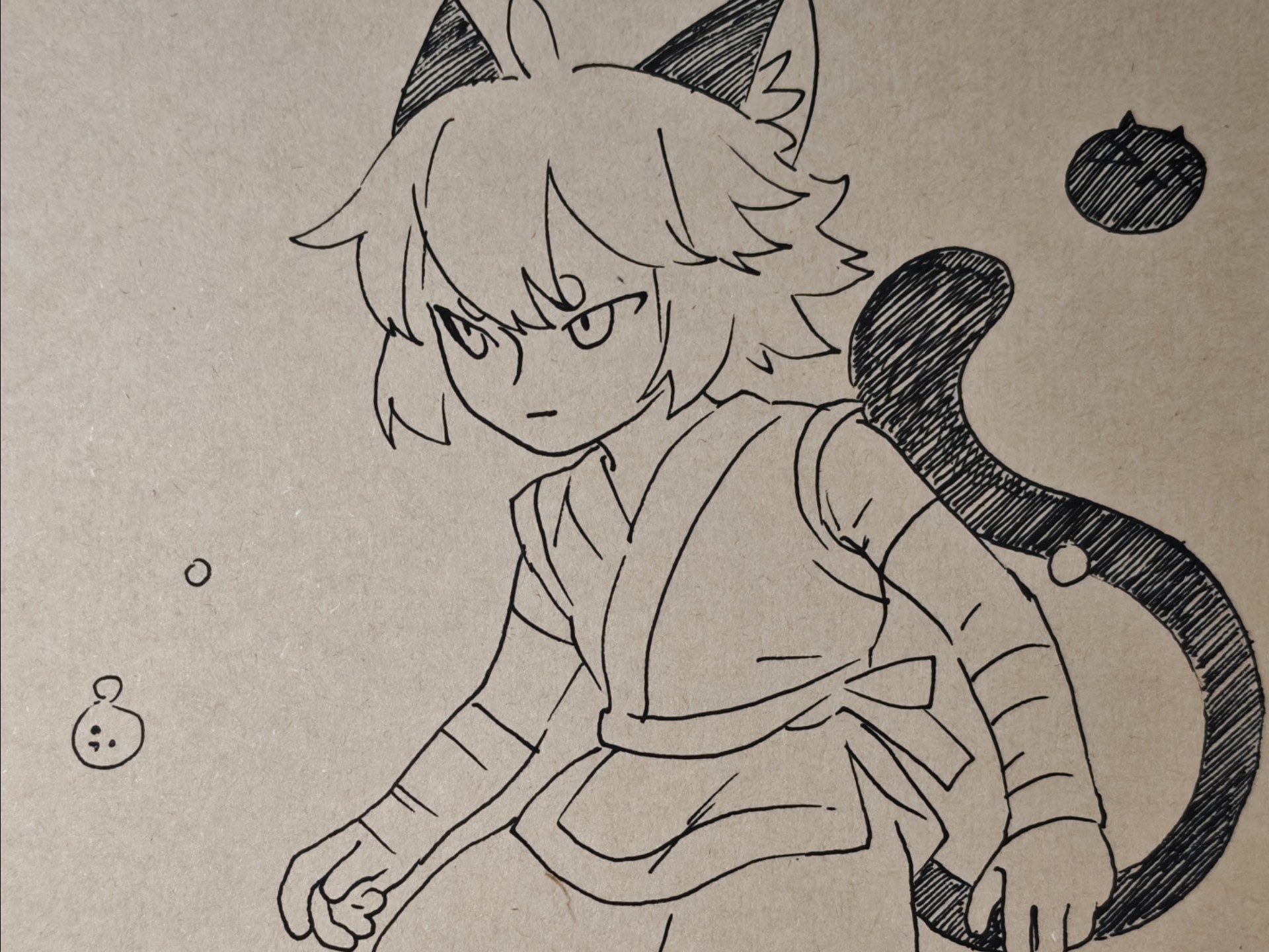 画一只小黑猫！