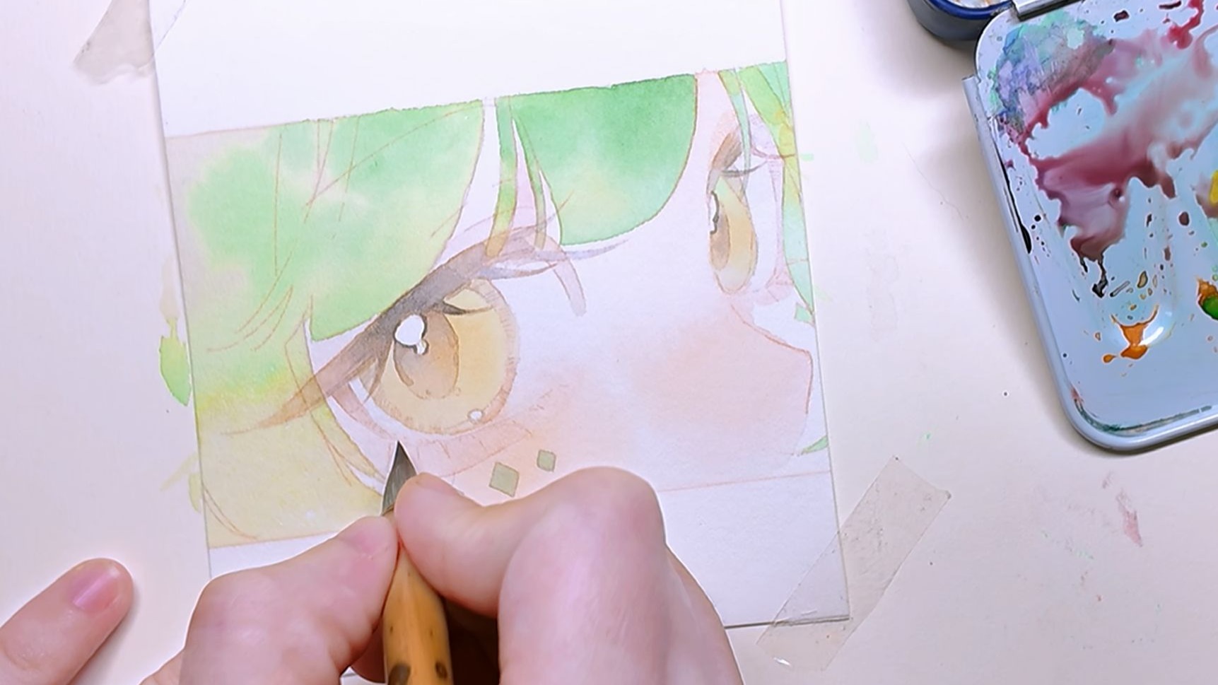 【水彩教程】如何画一个清透的小眼睛