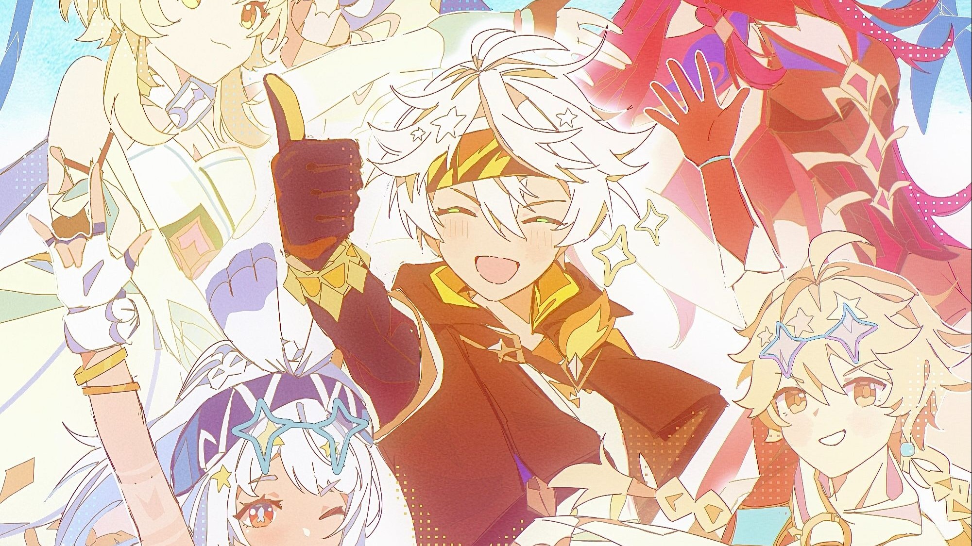 画了班班和夏季限定班尼冒险团的各位！太喜欢夏活了！