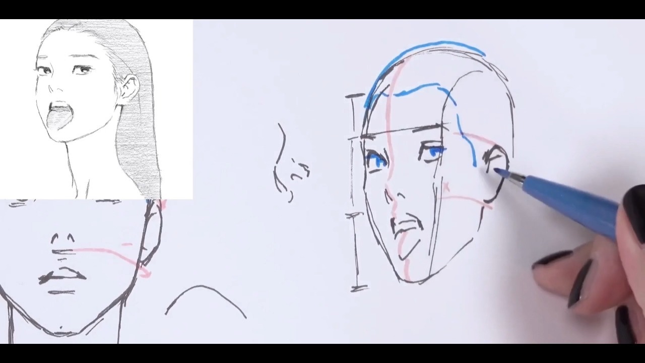 Jisu智秀老师分享如何画【人物脸的下面方向①】 ﻿#超时空速写