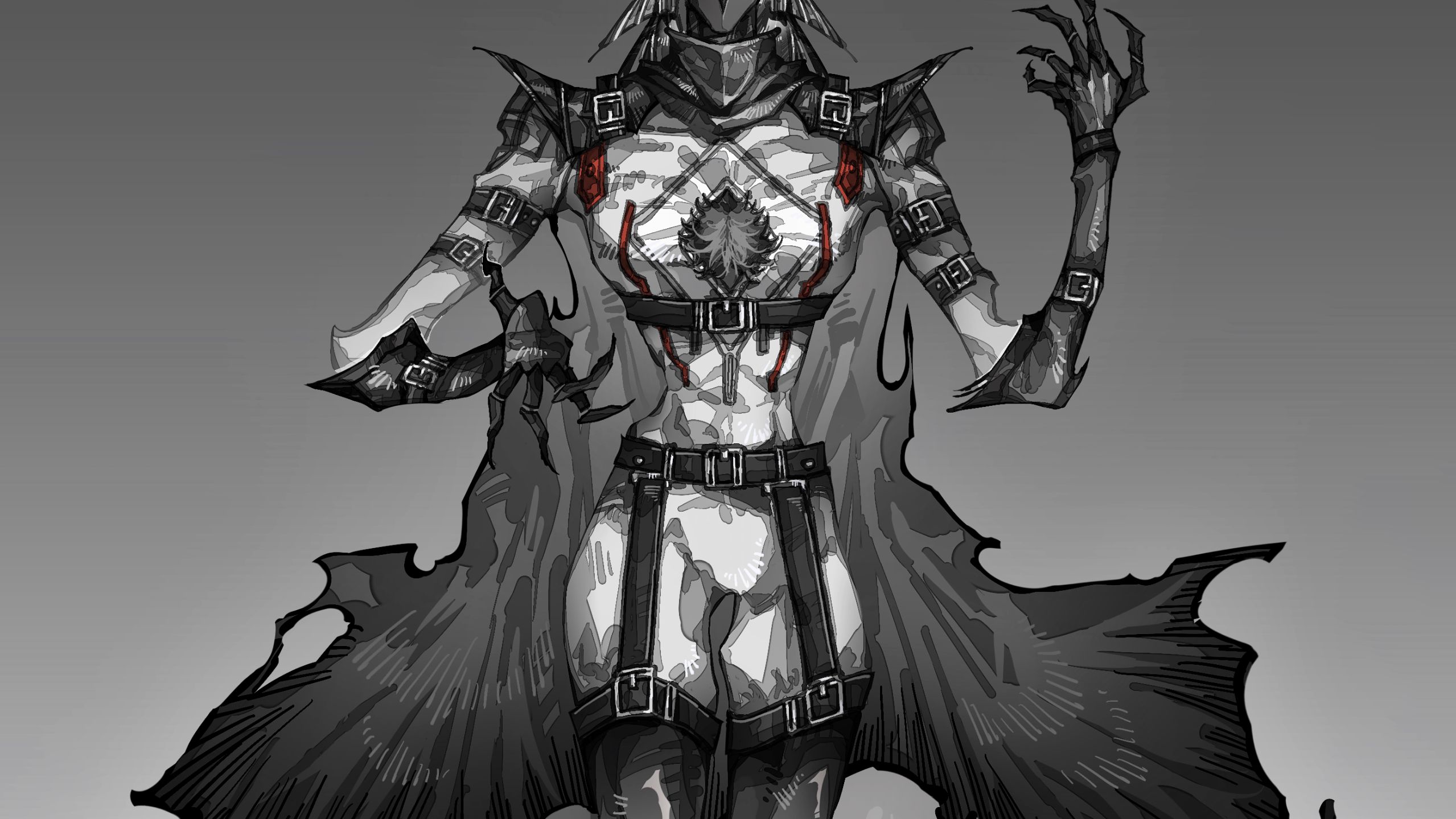 【绘画过程】2分钟看人外oc立绘