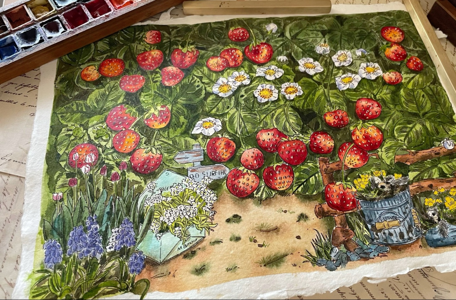 摘草莓啦