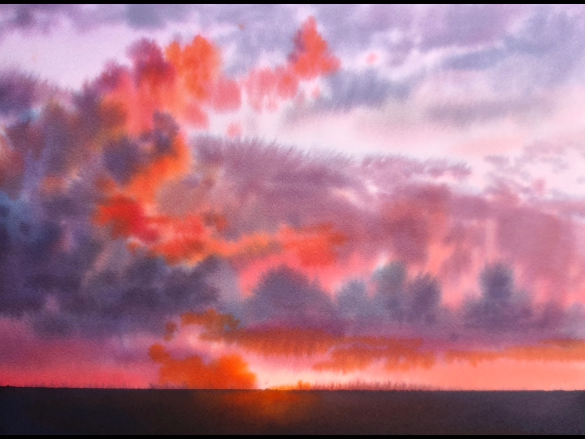 酒精烧红云！水彩夕阳的作弊术