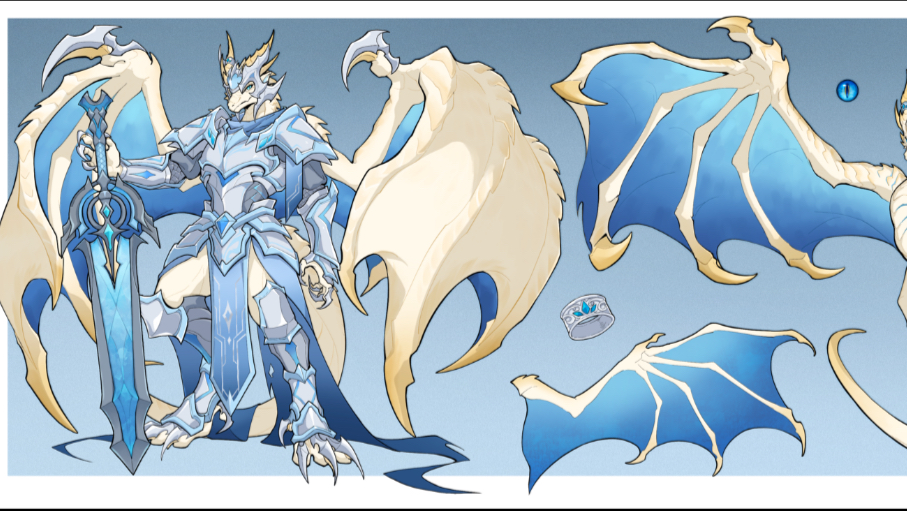【设定稿】魔法冰剑士白金龙人
