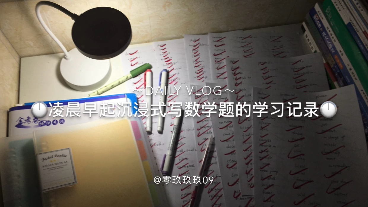 09｜凌晨六点｜暑假记录｜狂写数学题｜纯动力学习｜奶油培根意大利面｜平