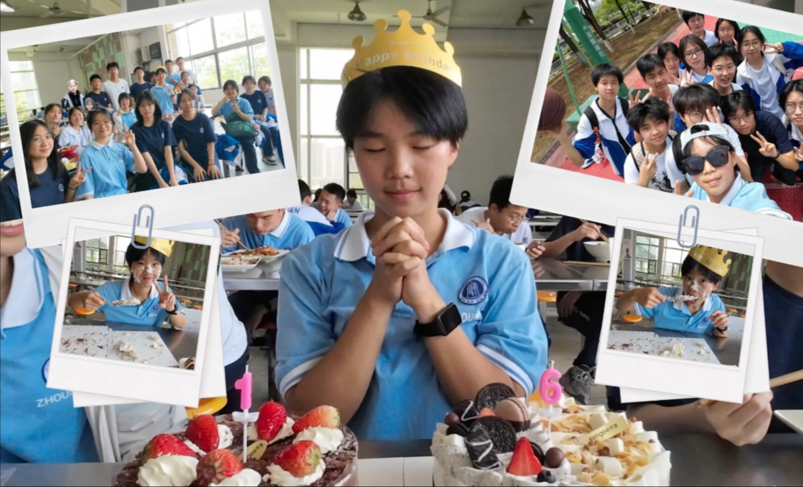 校园VLOG｜在学校过生日｜球场吃KFC｜食堂唱生日歌吃蛋糕