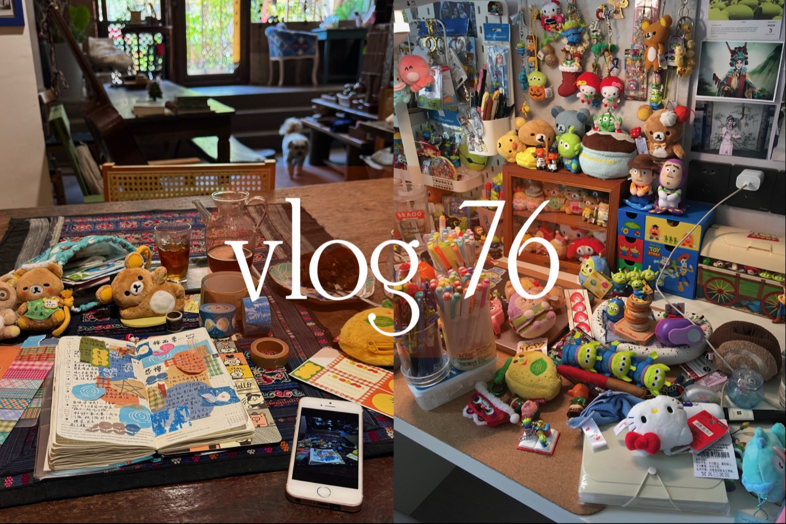 vlog 76｜六月份的生活记录｜被萌物包围｜做手帐｜整理桌面