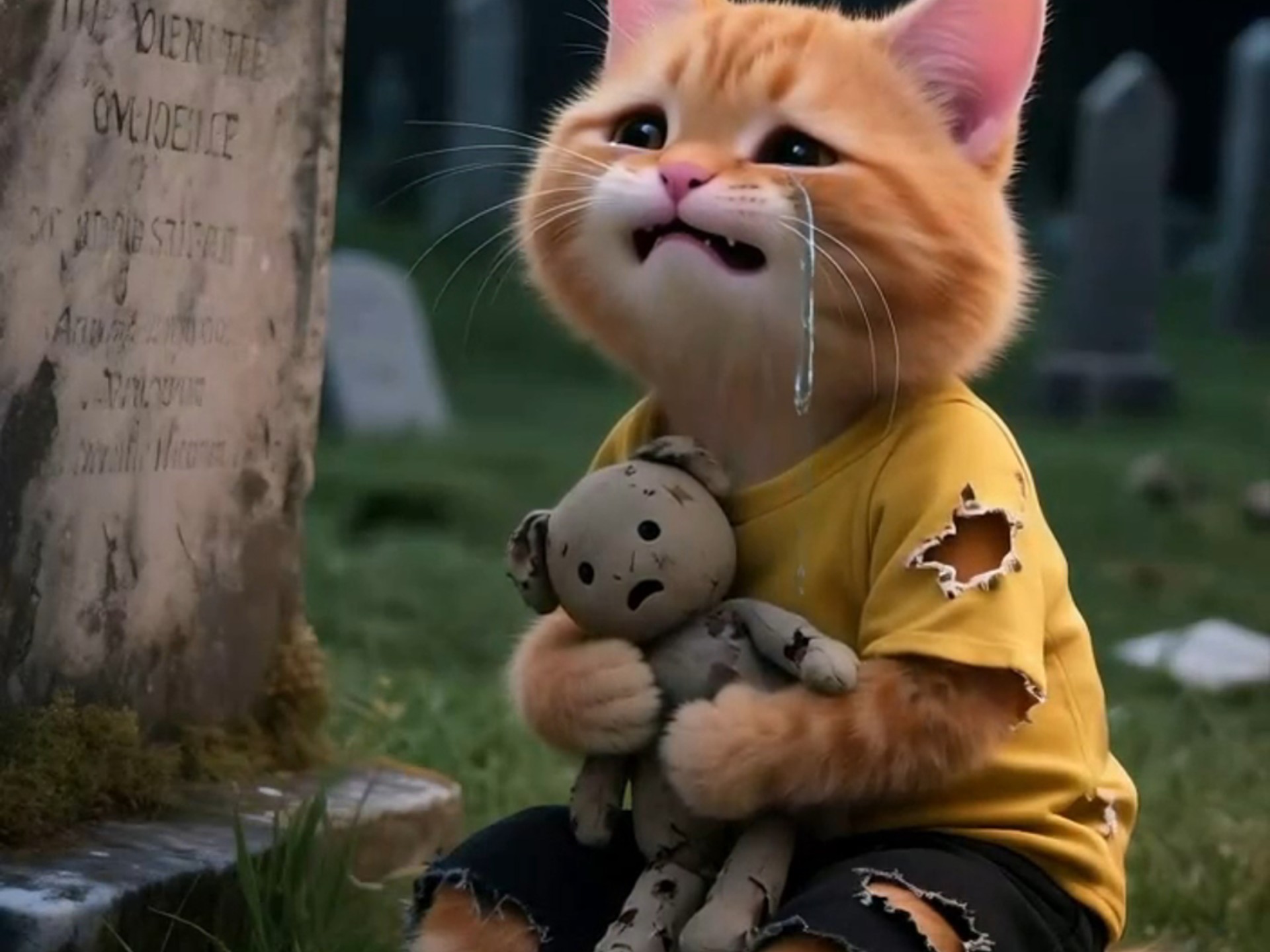 我们都在用力的活着，一对相依为命的橘猫父子，橘猫爸爸因意外去