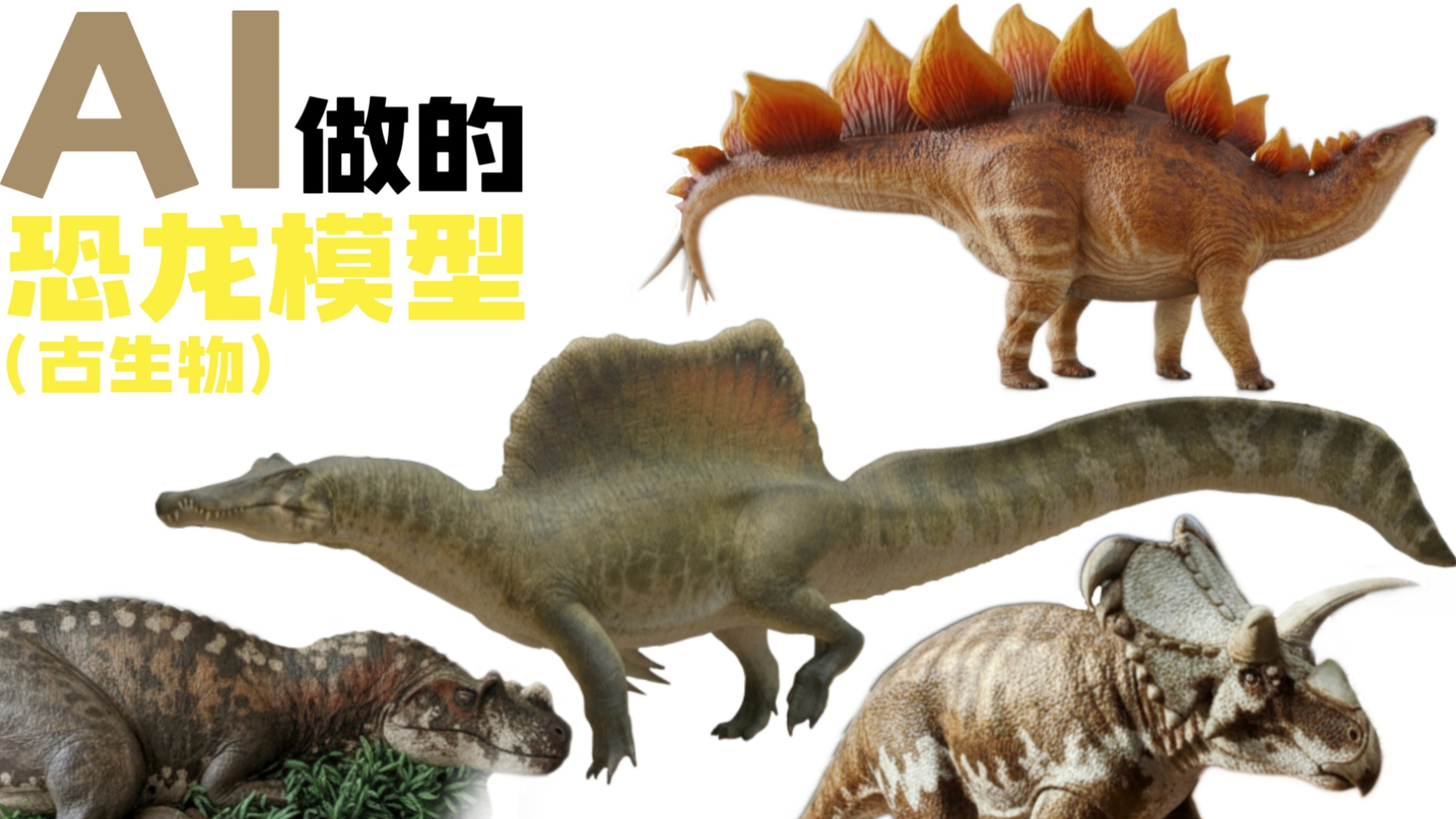 AI做的恐龙/古生物模型.
