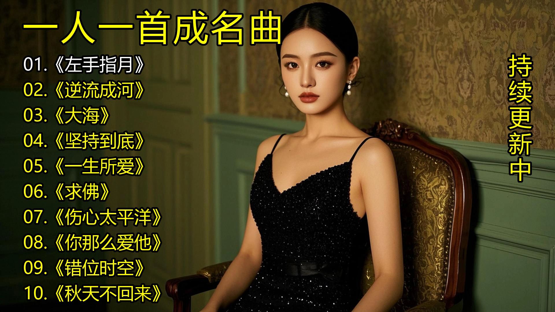 一人一首成名曲《左手指月》《逆流成河》《大海》《坚持到底