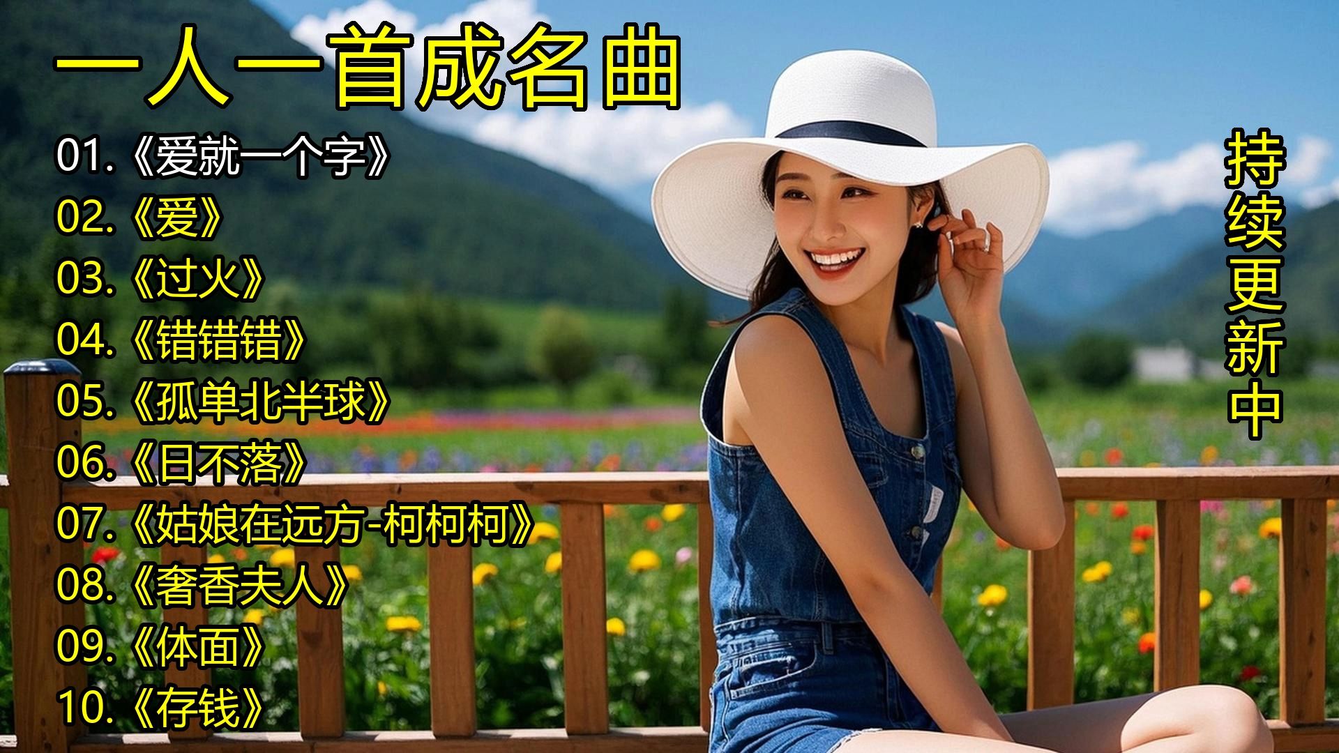 一人一首成名曲《爱就一个字》《爱》《过火》《错错错》《孤
