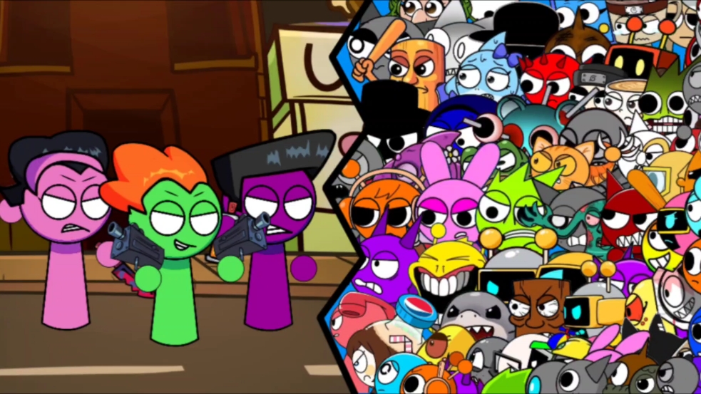 【自制】unloaded，但是pico三人组（sprunki画风）杀的是gummy dor