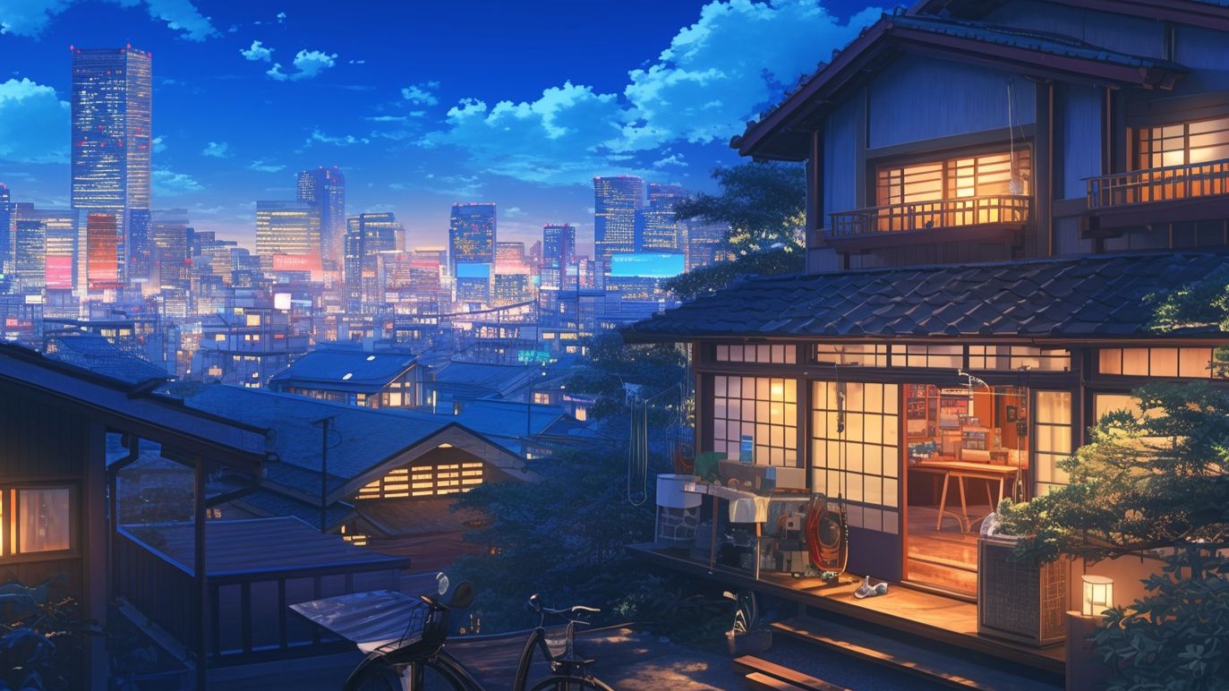 【Lofi Chill | 作业向BGM | 纯音乐】晚空下的城边町屋灯火，