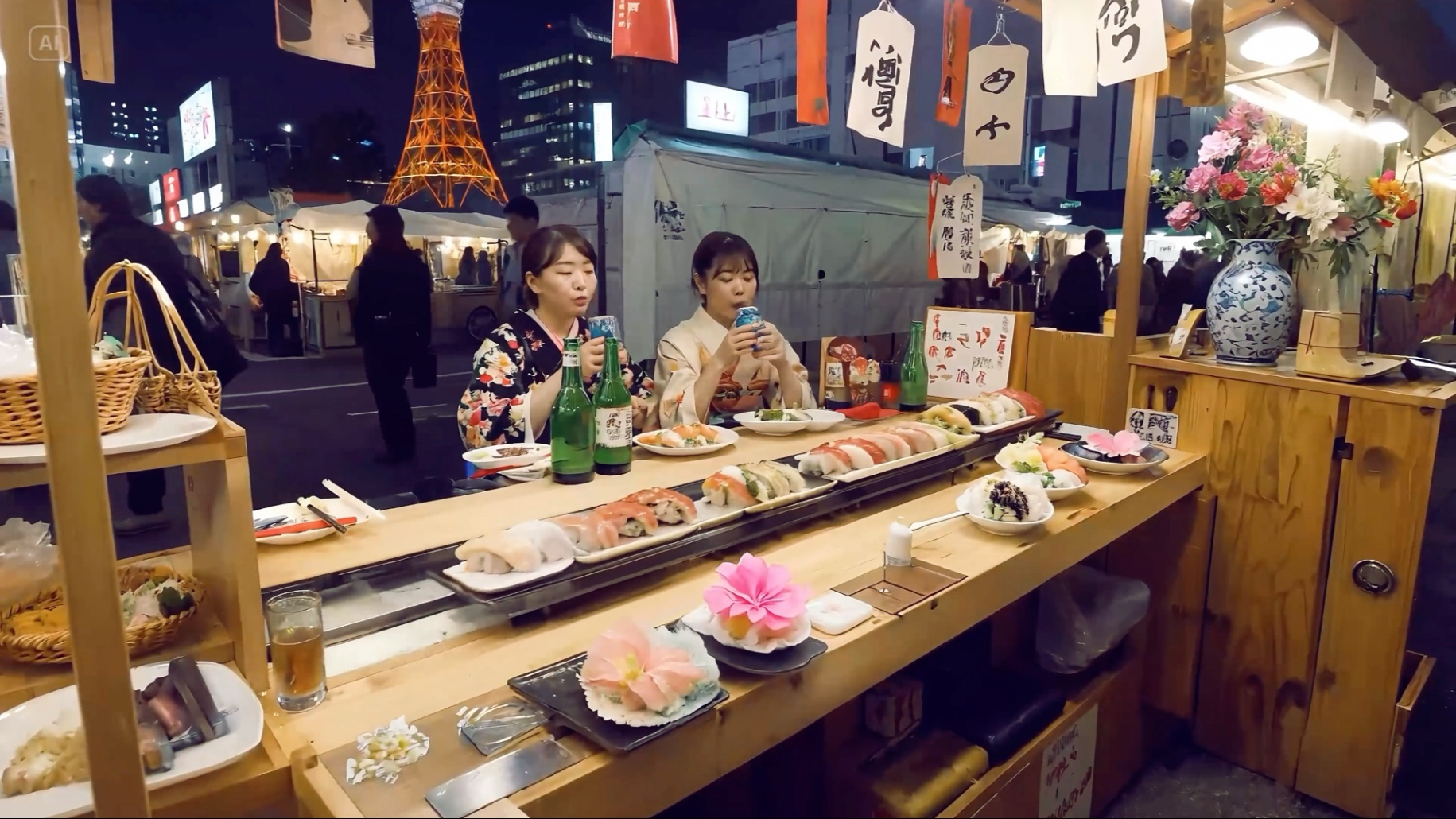 日本，东京夜生活，东京夜市，全ai制作，veo3，即梦，suno