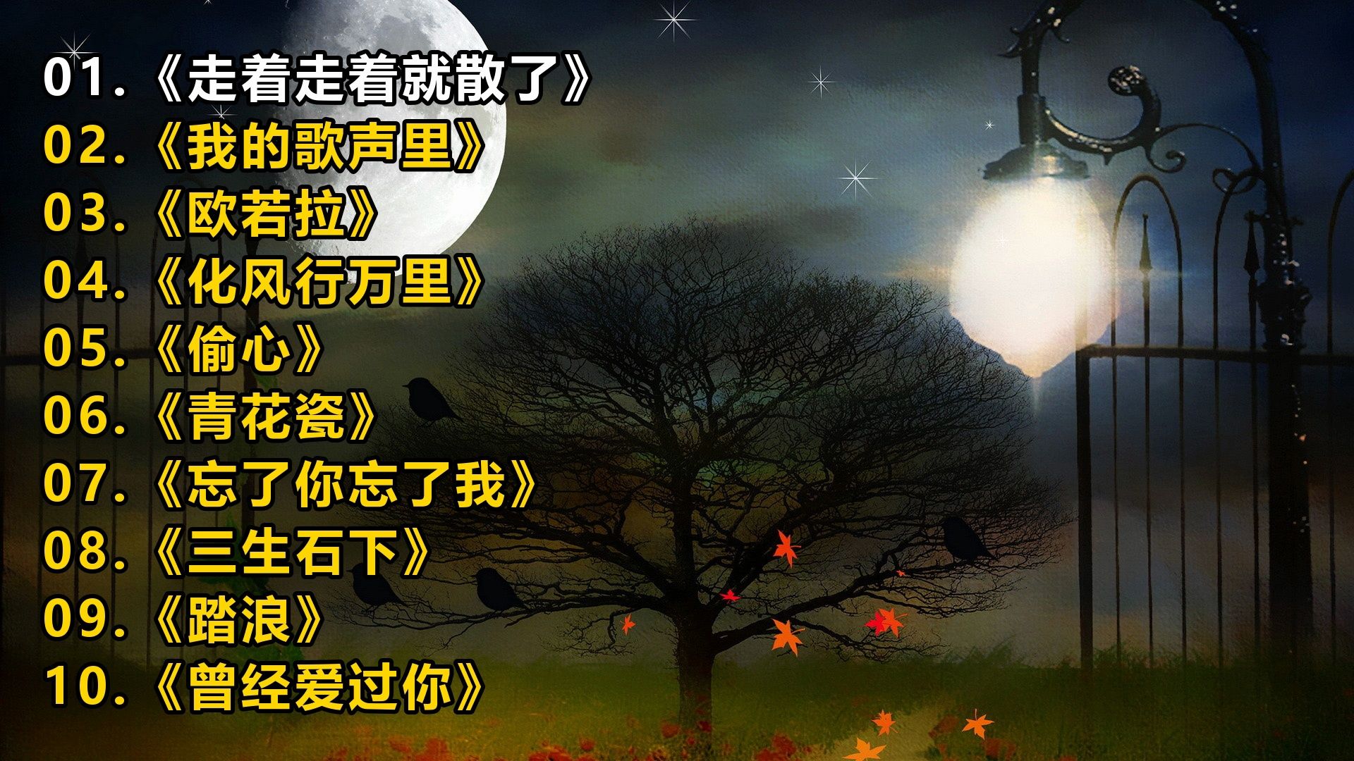 精选歌单《走着走着就散了》《我的歌声里》《欧若拉》《化风