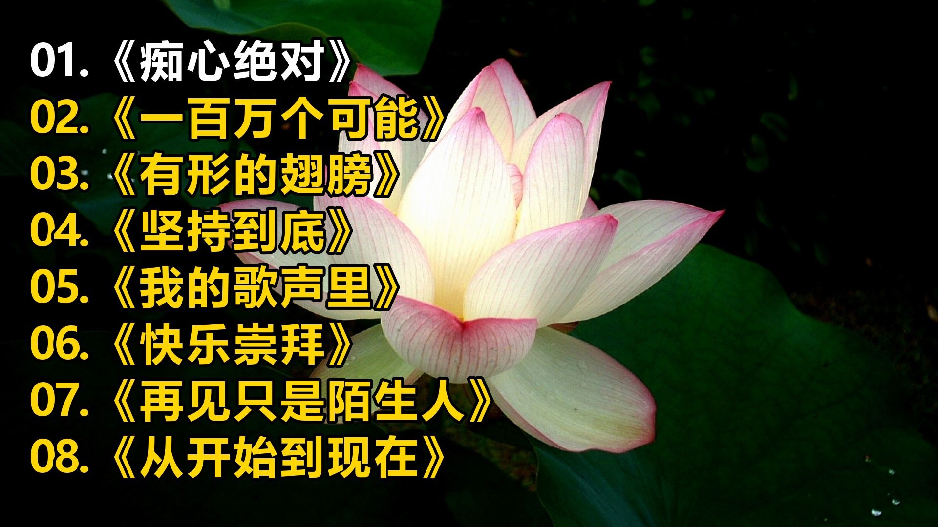 【一人一首成名曲】《痴心绝对》《一百万个可能》《有形的翅