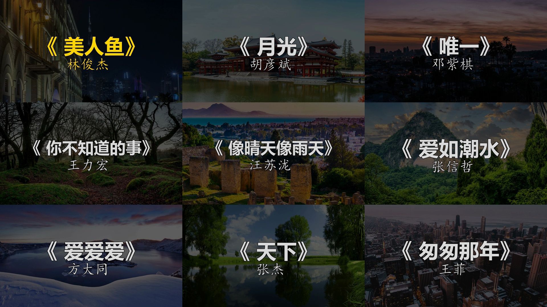 热歌榜《 美人鱼》《 月光》《 唯一》《 你不知道的事》《 