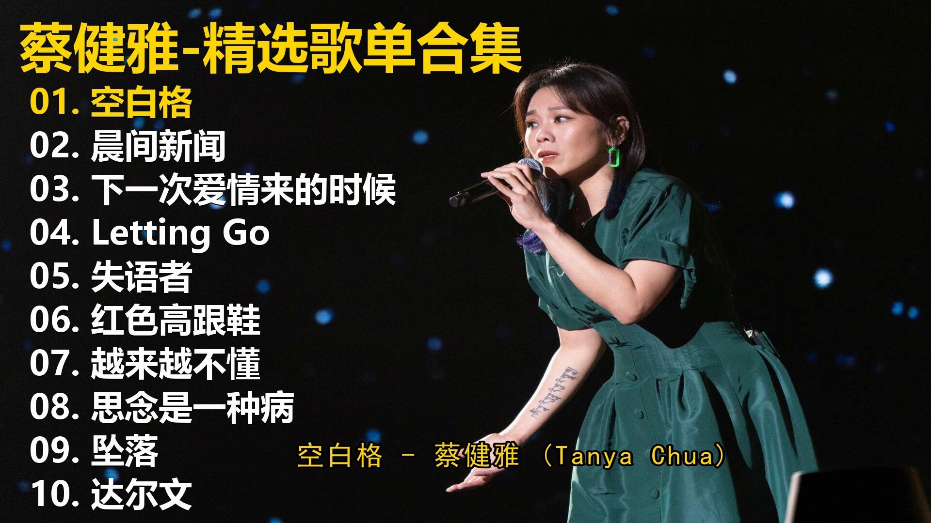 【playlist-歌词同步 蔡健雅十首精选歌单，畅听40+分钟，有喜欢