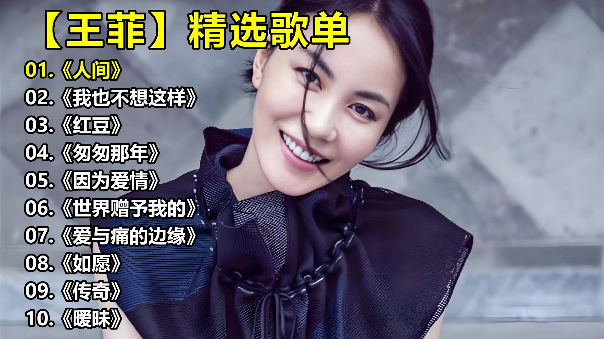 【王菲】精选歌单《人间》《我也不想这样》《红豆》《匆匆那