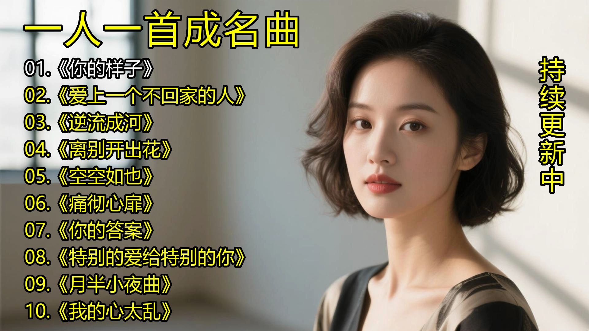 一人一首成名曲《你的样子》《爱上一个不回家的人》《逆流成