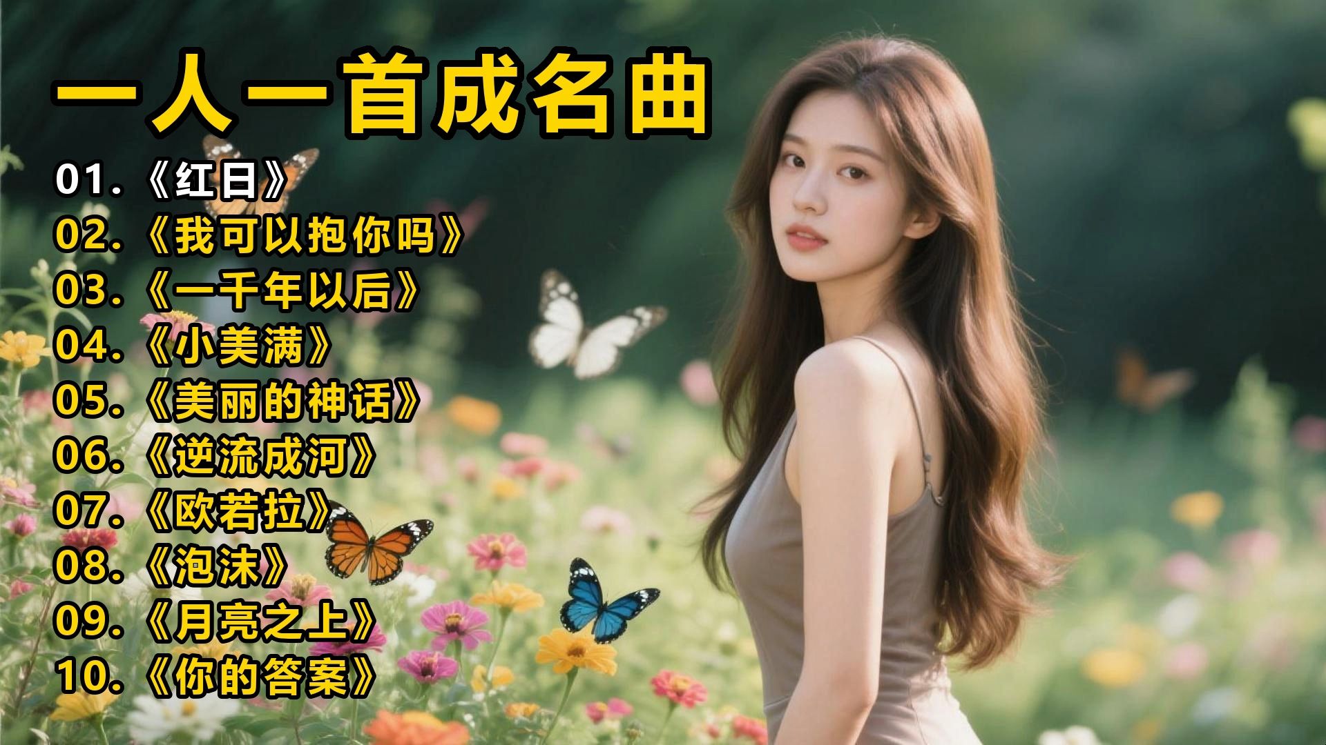 一人一首成名曲《红日》《我可以抱你吗》《一千年以后》《小