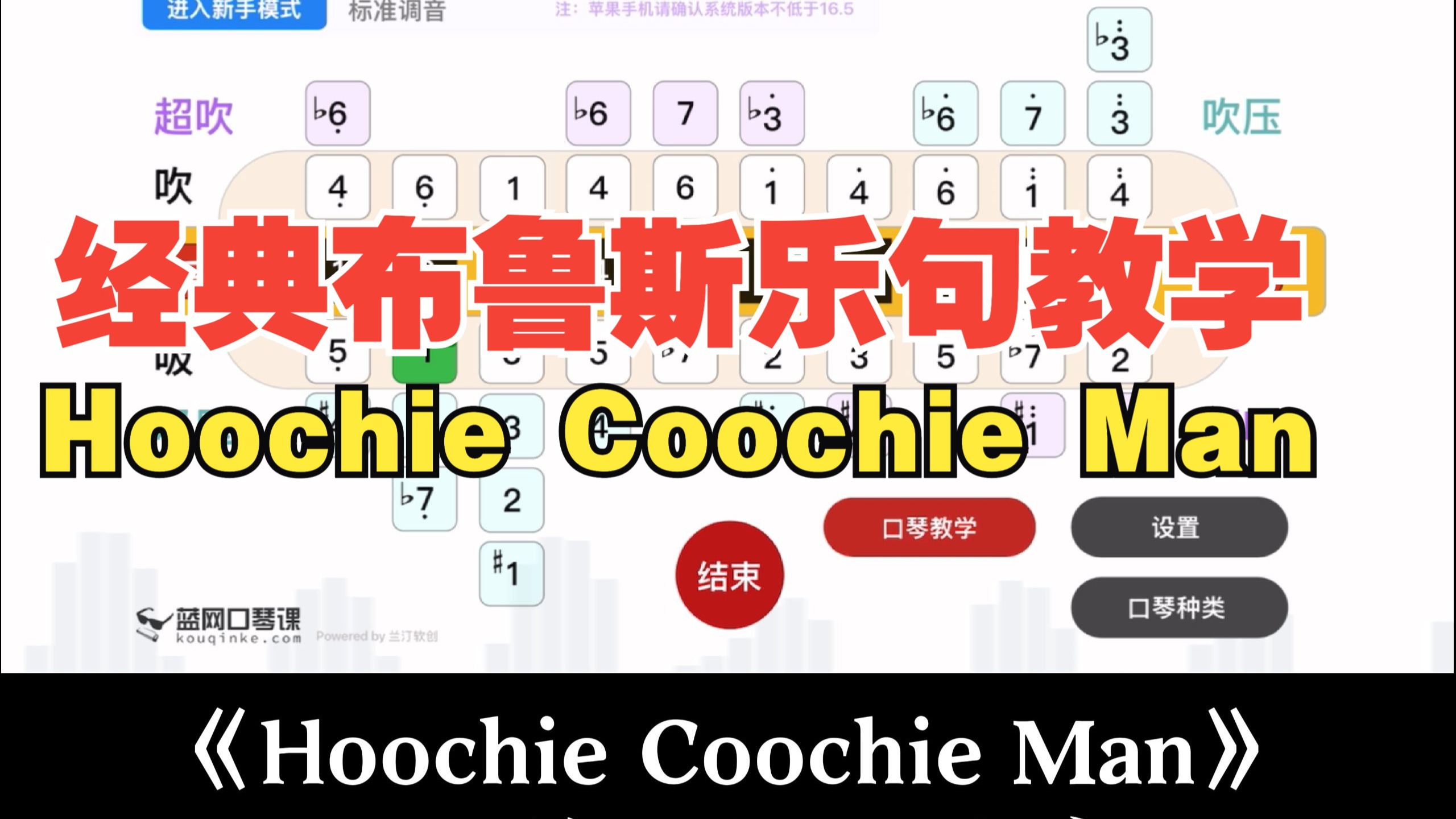 十孔口琴/经典布鲁斯乐句动画教学《hoochie coochie man》