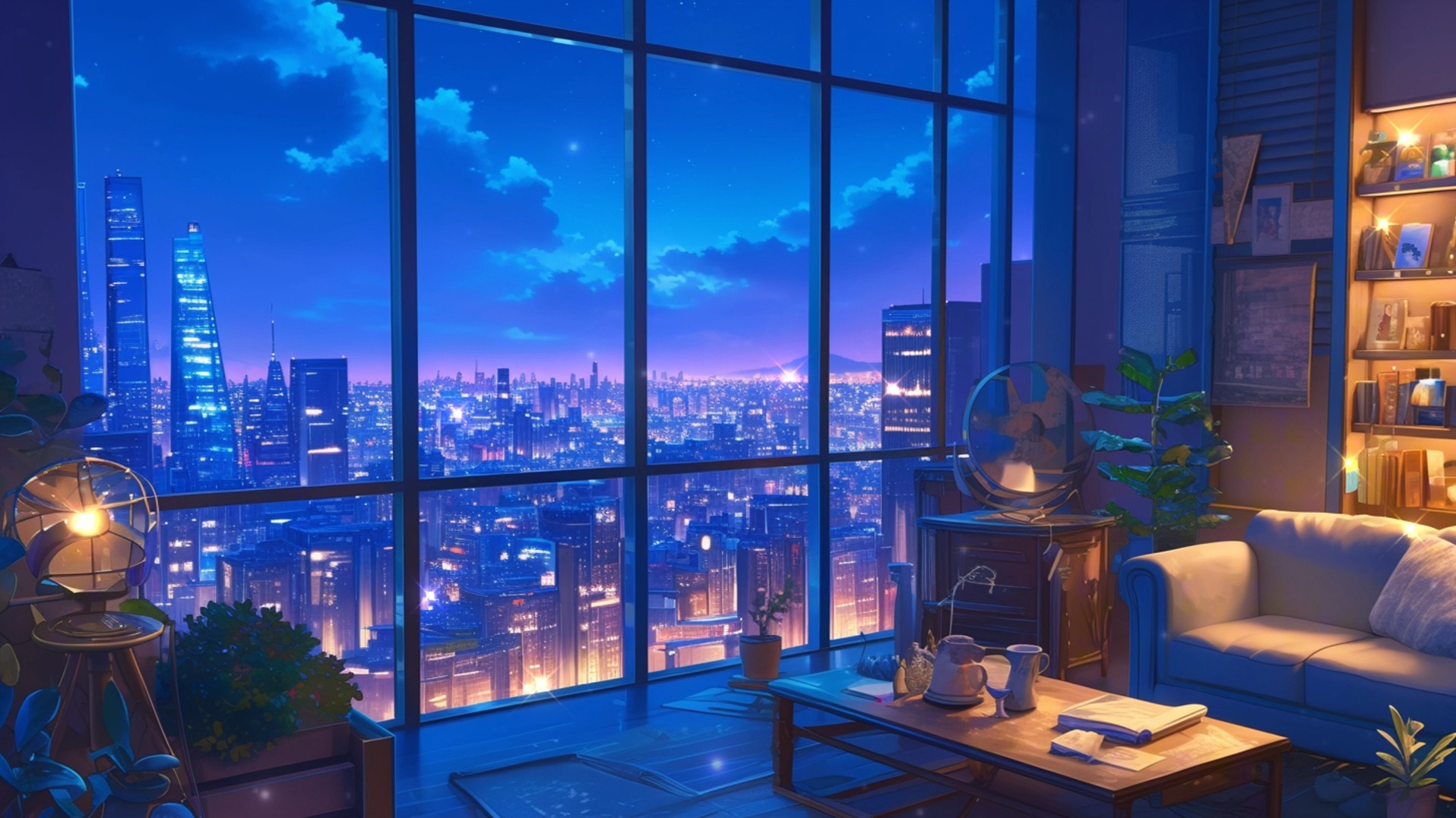 【Lofi Chill | 作业向BGM | 纯音乐】深夜的高层公寓房间，静