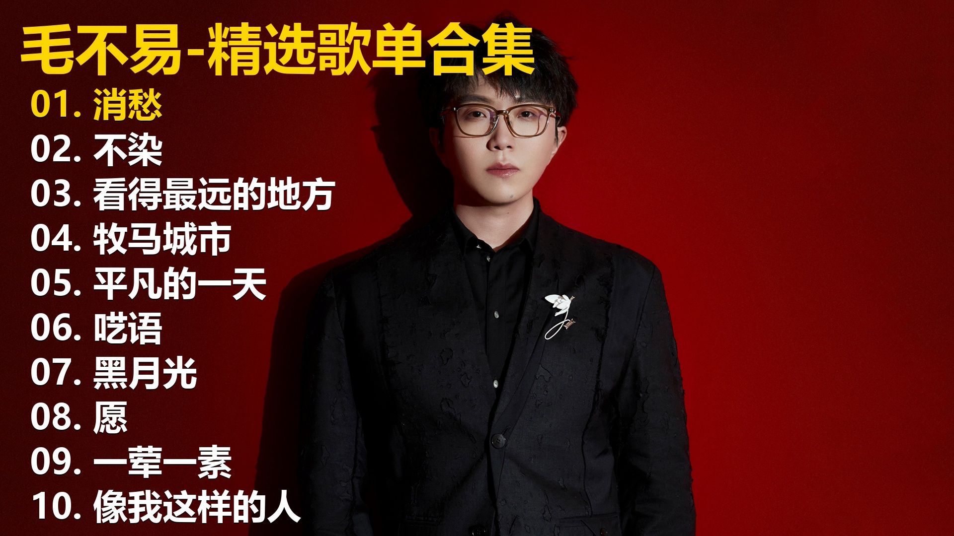 【毛不易】精选歌单合集《消愁》《不染》《看得最远的地方》
