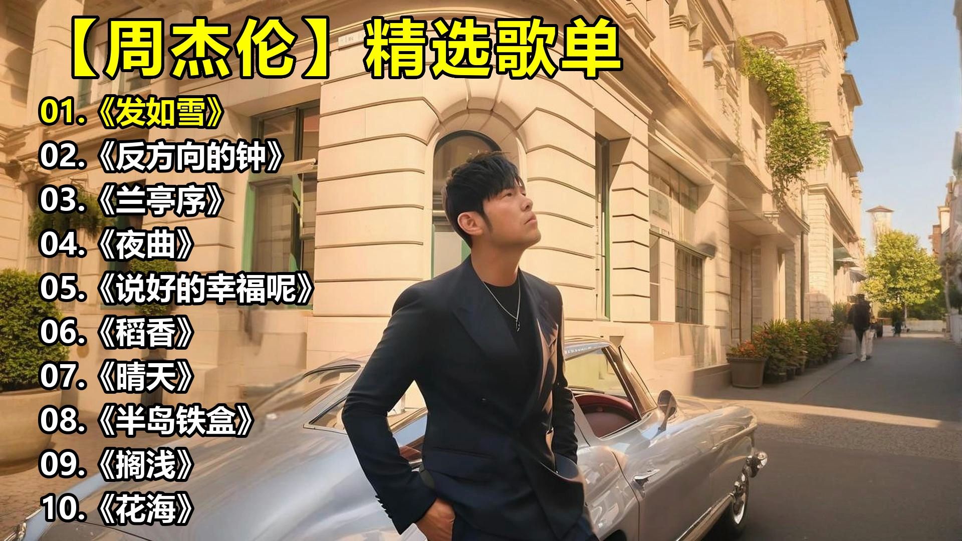 【周杰伦】精选歌单《发如雪》《反方向的钟》《兰亭序》《夜