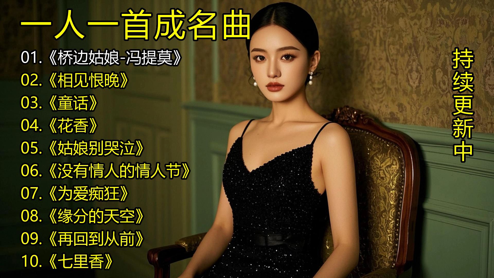 一人一首成名曲《桥边姑娘-冯提莫》《相见恨晚》《童话》《