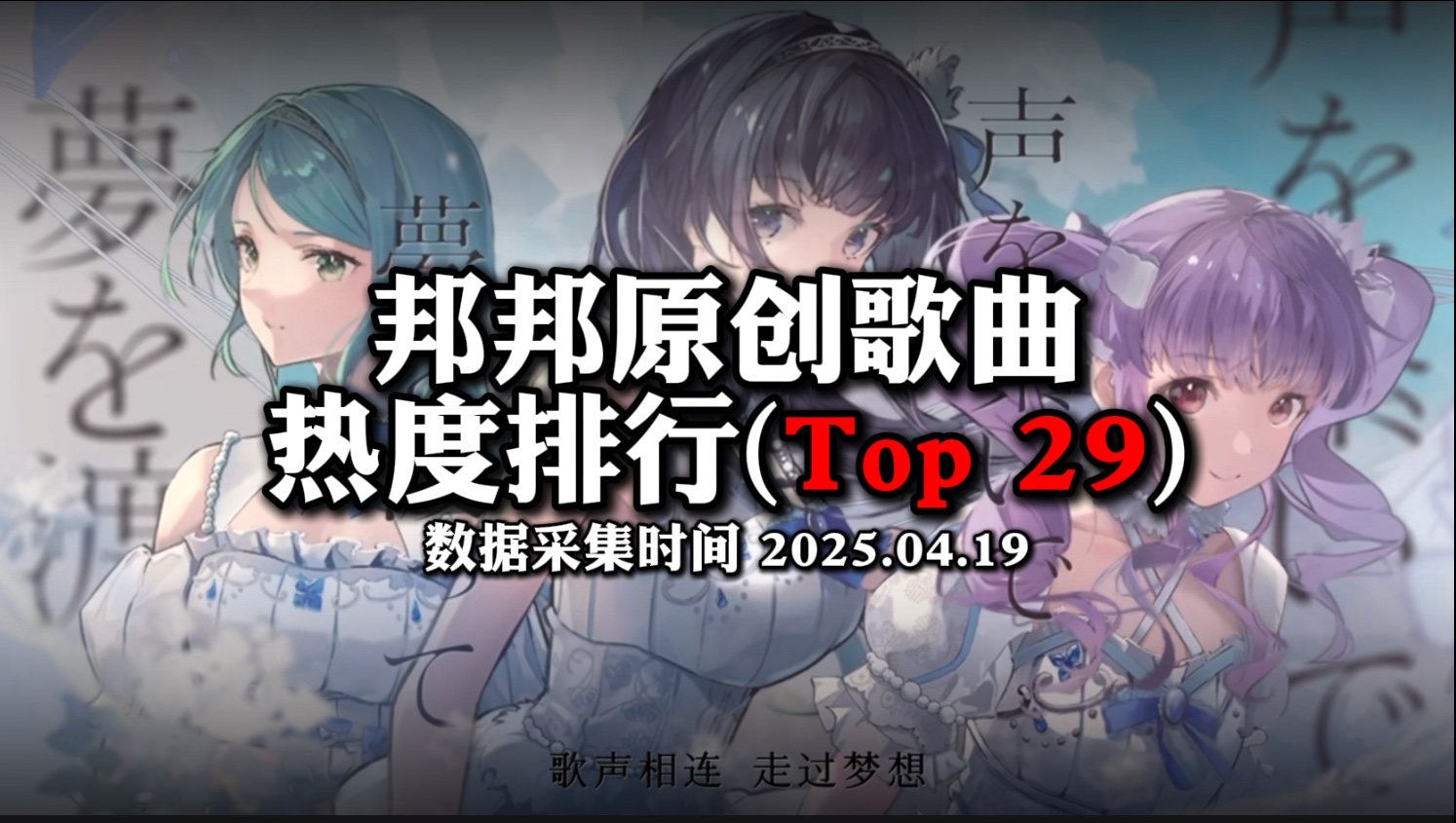 【BanG Dream】2025年最新邦邦原创歌曲热度排行（Top 29）
