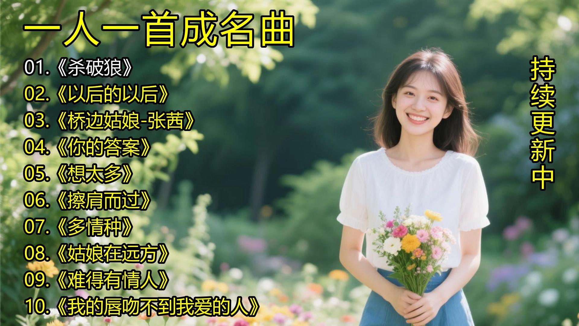 一人一首成名曲《杀破狼》《以后的以后》《桥边姑娘-张茜》