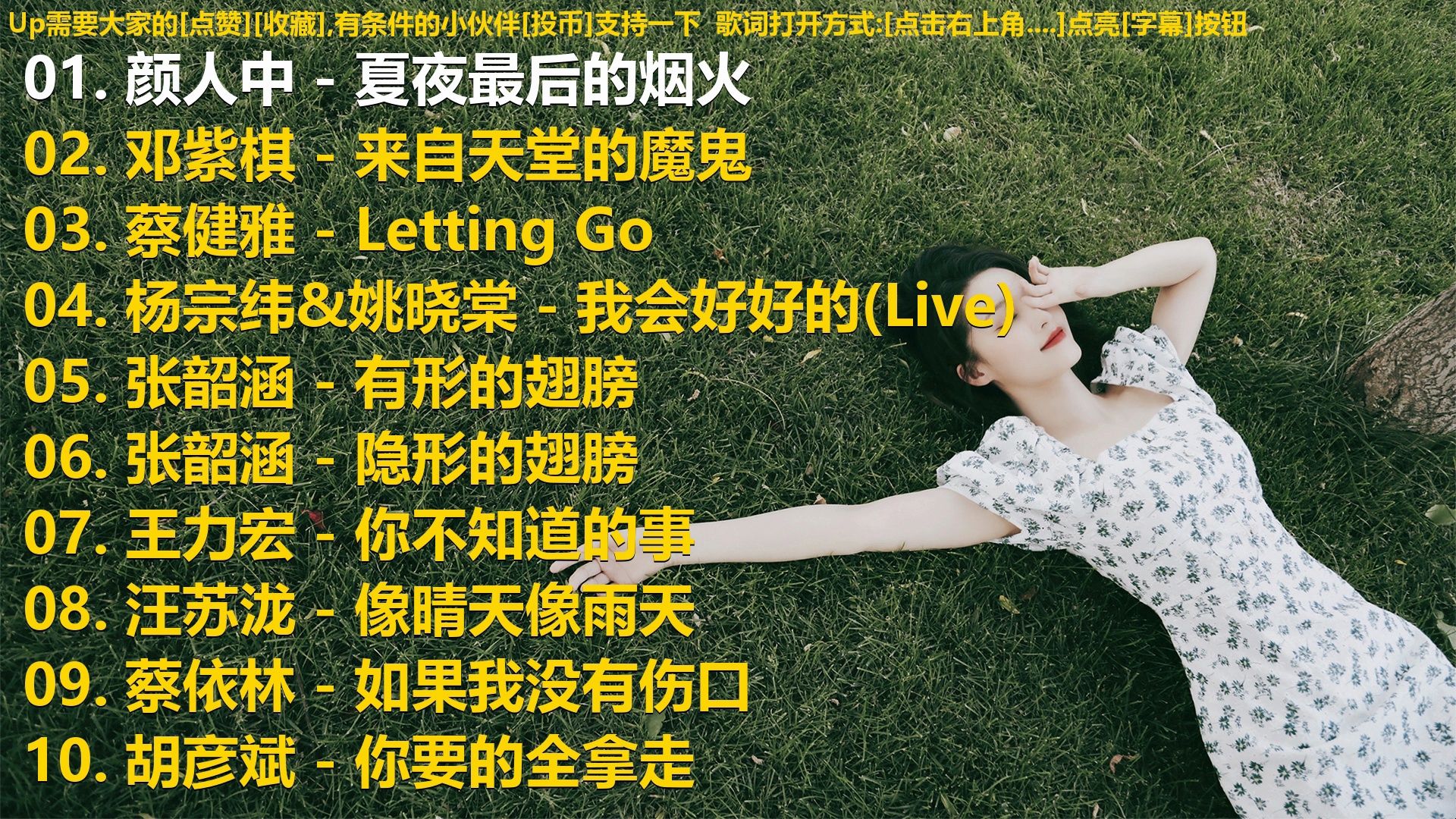 精选歌单合集《颜人中 - 夏夜最后的烟火》《邓紫棋 - 来自天
